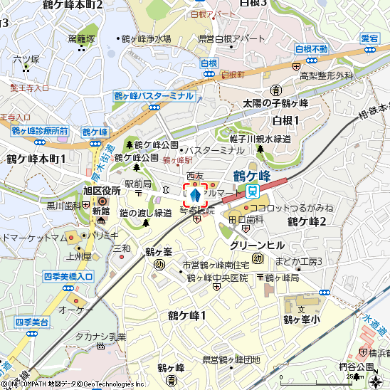 鶴ヶ峯支店付近の地図